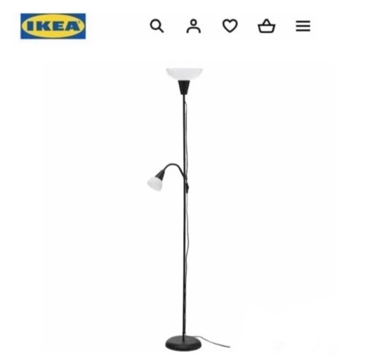 IKEA イケア　トーガルプ　フロアアップライト/読書ランプ　ブラック/ホワイト フロアランプ