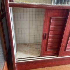 昭和の家具　食器棚　収納棚の画像
