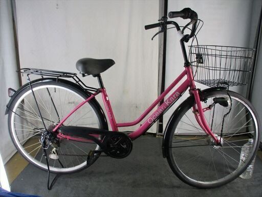 D101　★限定特価★ 中古自転車 【　27インチ　ママチャリ　ピンク　6段　LEDオートライト 】