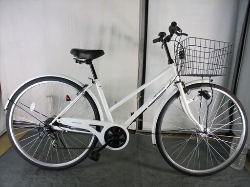 D102　★限定特価★ 中古自転車 【　27インチ　シティ　白　6段　LEDオートライト 】