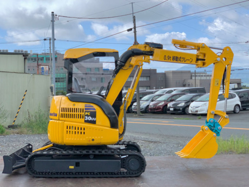 コマツ ミニユンボ　PC30UU-5 クイックヒッチ　マルチ付き クレーン仕様 倍速付き 1591時間 キャタ新品　取扱説明書付き 3tクラス 陸送可能 コマツ ミニユンボ PC30UU-5 クイックヒッチ マルチ付き クレーン仕様