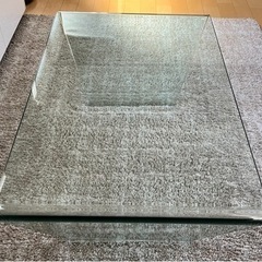 無料　ガラス製ローテーブル　美品の画像