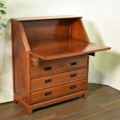 チキン　ライティングビューロー ヤ取】≪zyt1175ジ≫ 唐木家具 ライティングビューロー ライティング