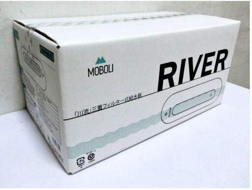 【新品未開封】RIVER　「川流」三重フィルター式給水器　1.5L　31.3×10×12.2sm　ペット用給水器　MOBOLI　説明書付き