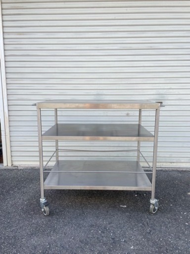 ②IKEA - FLYTTA フリッタ キッチンワゴン , ステンレススチール , 98x57 cm