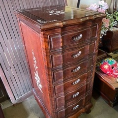 唐木チェスト 猫脚螺鈿花図 中国家具