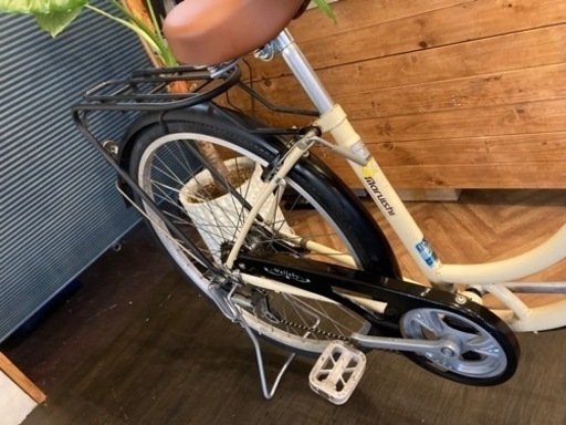 取引き中【前後タイヤ・後輪チューブ新品！】LEDオートライト　6段変速　26インチ自転車　クリーム