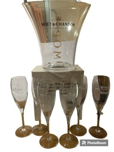 MOET&CHANDON シャンパンクーラー&シャンパングラス6個セット