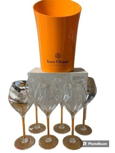 Veuve Clicquot シャンパンクーラー&シャンパングラス6個セット