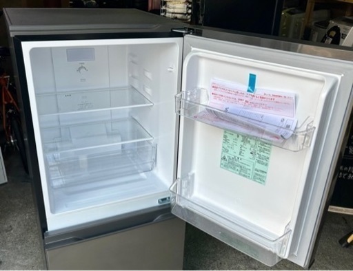 札幌市内配送可 美品 23年製 AQUA アクア 135L 2ドア冷凍冷蔵庫 AQR-14N(S) シルバー