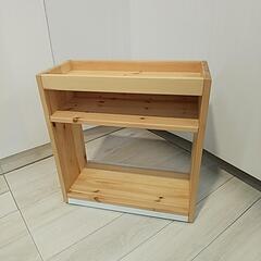 無印良品　パイン材　デスクワゴン 無印良品 パイン材デスクワゴン 幅24×奥行55×高さ57.5cm 良品