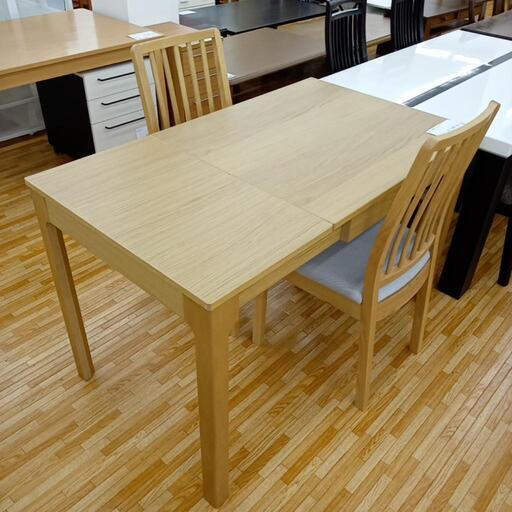 ★ジモティ割あり★ IKEA　伸縮テーブルセット イス2脚　ナチュラル\u0026グレー　クリーニング済　YJ851