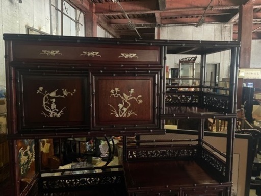 唐木茶棚　螺鈿花鳥図　中国家具
