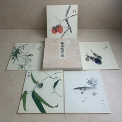 k1028512 竹内栖鳳筆 栖鳳色紙六題 日本画 翠竹小禽 日...