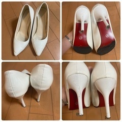 23.5  白のエナメルパンプス