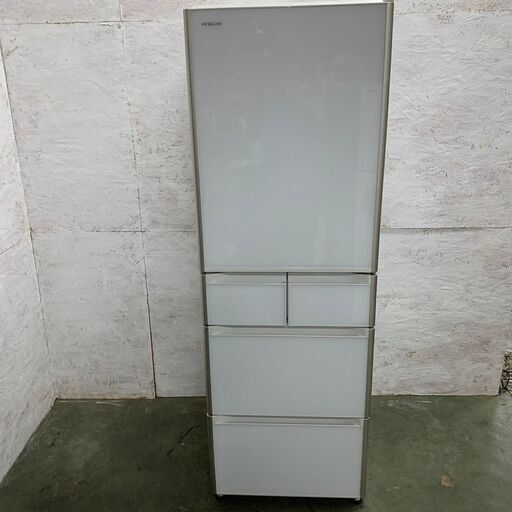 【HITACHI】 日立 5ドア冷凍冷蔵庫 容量401L 冷蔵室289L 冷凍室112L R-S40J(XW) 2019年製
