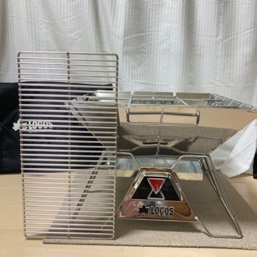 新品未使用！焚き火台 ロゴス LOGOS ピラミッドTAKIBI Lとピラミッドハーフステン極太ネット Lセット