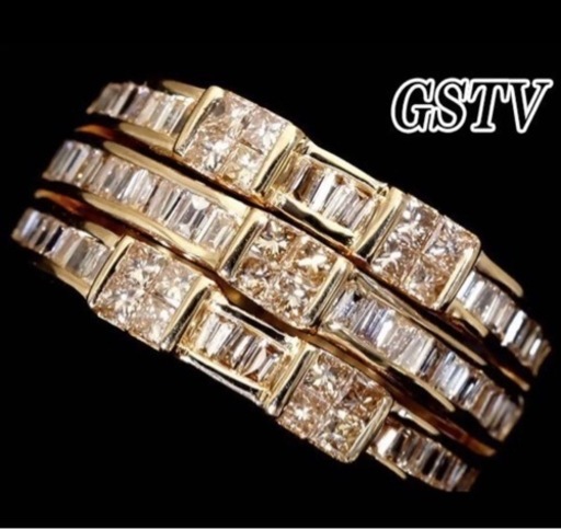 GSTV K18YG ダイヤモンド リング ミステリーセッティング K18PG ピンク