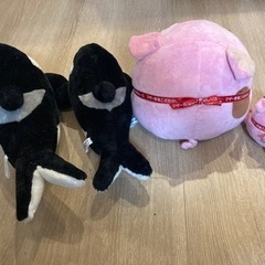 ぬいぐるみ　鴨シーシャチ　親子、マザー牧場　豚親子の画像