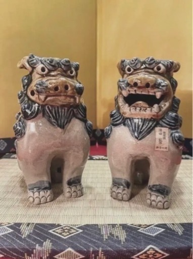 壺屋焼　湧田弘　作　シーサー　一対