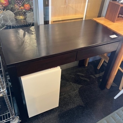 【未使用品】 マホガニー材 ブラックデスク デスク 勉強机 作業台 書斎 机