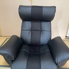 静音リクライニング ガス式肘掛け回転座椅子 ブラック