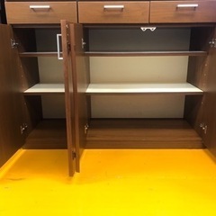 リサイクルサービス八光】幅117.5㎝ ダークブラウン 2口コンセント付