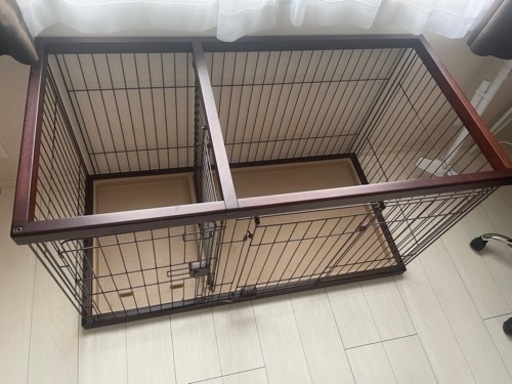 【中古】トイレのしつけが出来るドッグルームサークルＲ（茶）