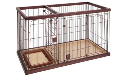 【中古】トイレのしつけが出来るドッグルームサークルＲ（茶）