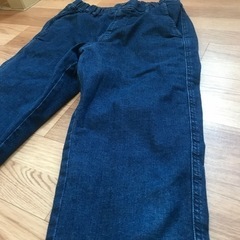 ユニクロkids暖パン150インディゴブルーの画像