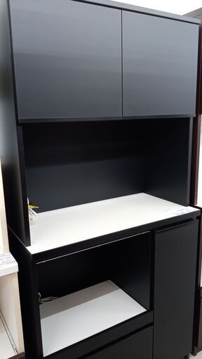 ★ジモティ割あり★  レンジボード 黒 H183.5×D45×W89 クリーニング済み TJ2581