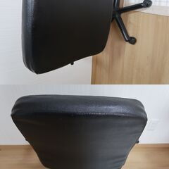 オフィス　合皮　レザー　チェア　黒　デスクチェアの画像