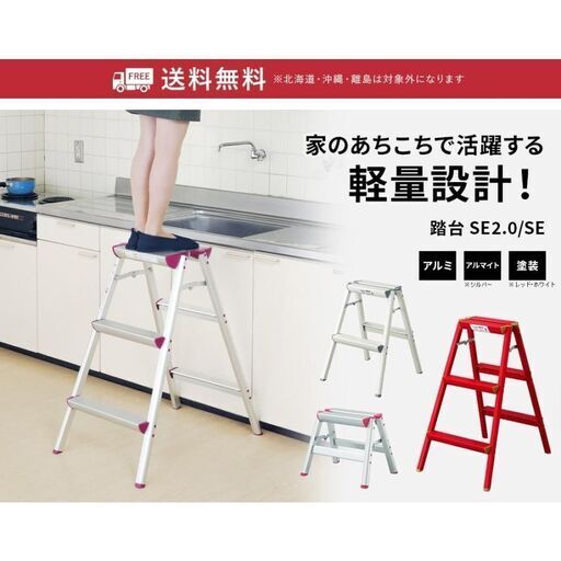 ハシゴ 踏み台 SE-8W ホワイト 軽量踏み台 3段 79cm 長谷川工業 hasegawa ★未使用★　☆値引き交渉可☆☆