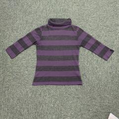 レディース　タートルネック　グレー　パープル　服の画像