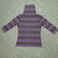 レディース　タートルネック　グレー　パープル　服の画像