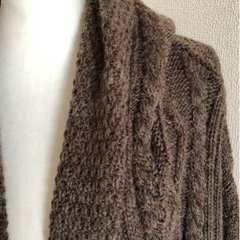 アンティカKINU ボリュームザックリニットロングカーデコートの画像