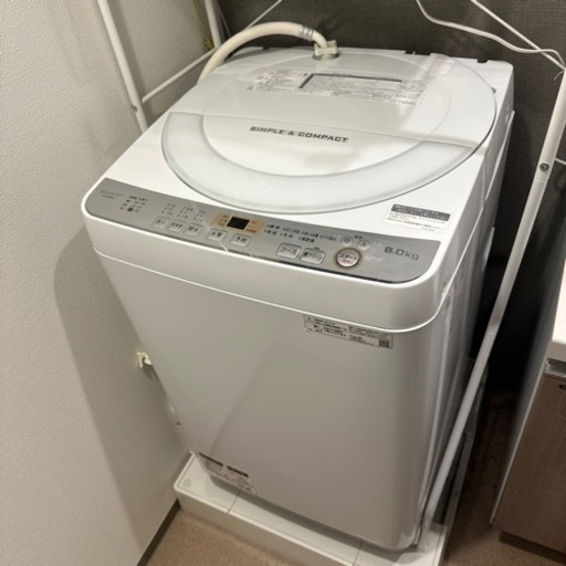 【SHARP縦型洗濯機】2019年製洗濯機6キロ　シャープES-GE6C