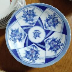 小皿 紺色花柄