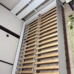 IKEA ダブルベッド フレーム セット(マットレス付き)[12...