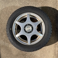 【値下げしました】ダンロップスタッドレスタイヤ 22年製155/65R13ホイールセット