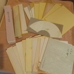書道半紙、色紙、色紙額未使用のセット（書道本や筆なども差し上げます）