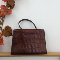 ハンドバッグ　レディース　茶色　ブラウン　大人かわいい　大人キレイ　アンティークの画像