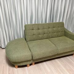 クッション＆オットマン付き収納ソファーの画像