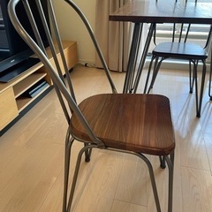 正方形ダイニングテーブル&イス2脚セットの画像