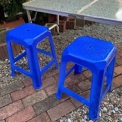 プラスチック製イス/スツール 青 屋台 食堂 スタッキング可