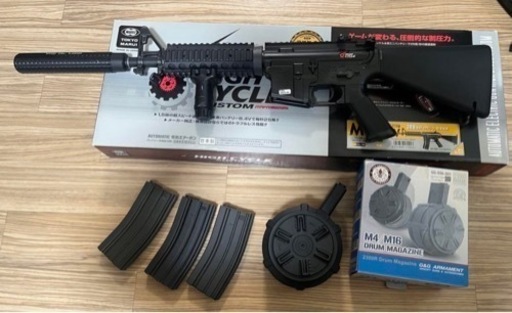 東京マルイ ハイサイクル M4  CRW   ドラムマガジン等セットで。
