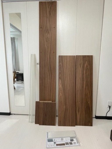 スタッキングシェルフ５段用３列オープン型追加セット／ウォールナット材