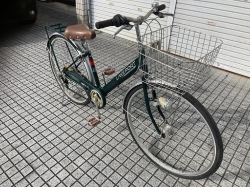 【27インチ自転車】6段変速　LEDオートライト付　前後タイヤ、鍵新品❗️スペアキーあり　若林自転車　浜大津店　SALE中❗️