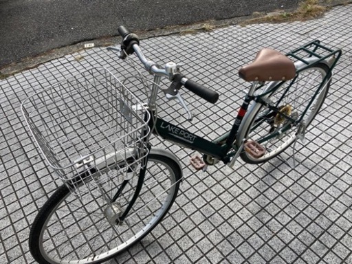 27インチ自転車】6段変速 LEDオートライト付 前後タイヤ、鍵新品 