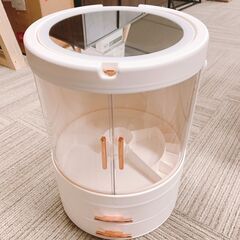 【値引き】LED・ミラー付き コスメボックス ホワイト 多少の傷...